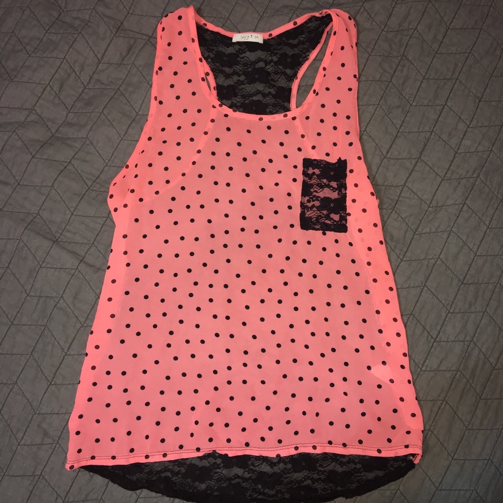 Polka Dot & Lace Racerback